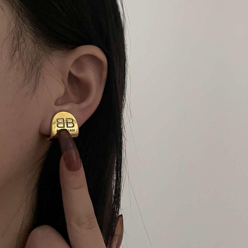 QQMALL Bông Tai Thời Trang Kiểu Hình Học Phong Cách Hàn Quốc Cổ Điển Dành Cho Nữ