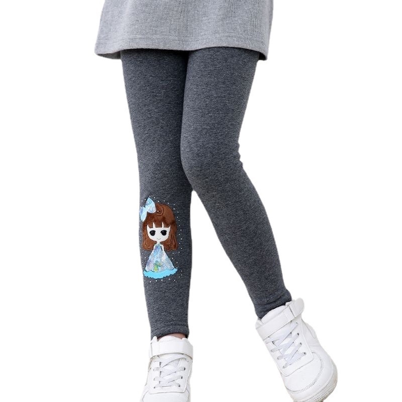 Quần legging Elsa dài thu đông cho bé gái, legging dày dặn lót bông