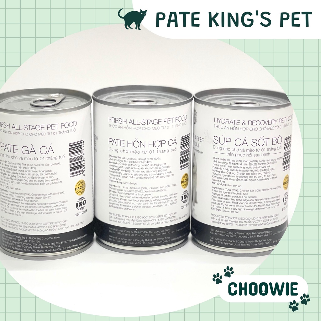 Pate mèo thức ăn cho chó thơm ngon dinh dưỡng KING’S PET 380 gram Choowie Pet Shop