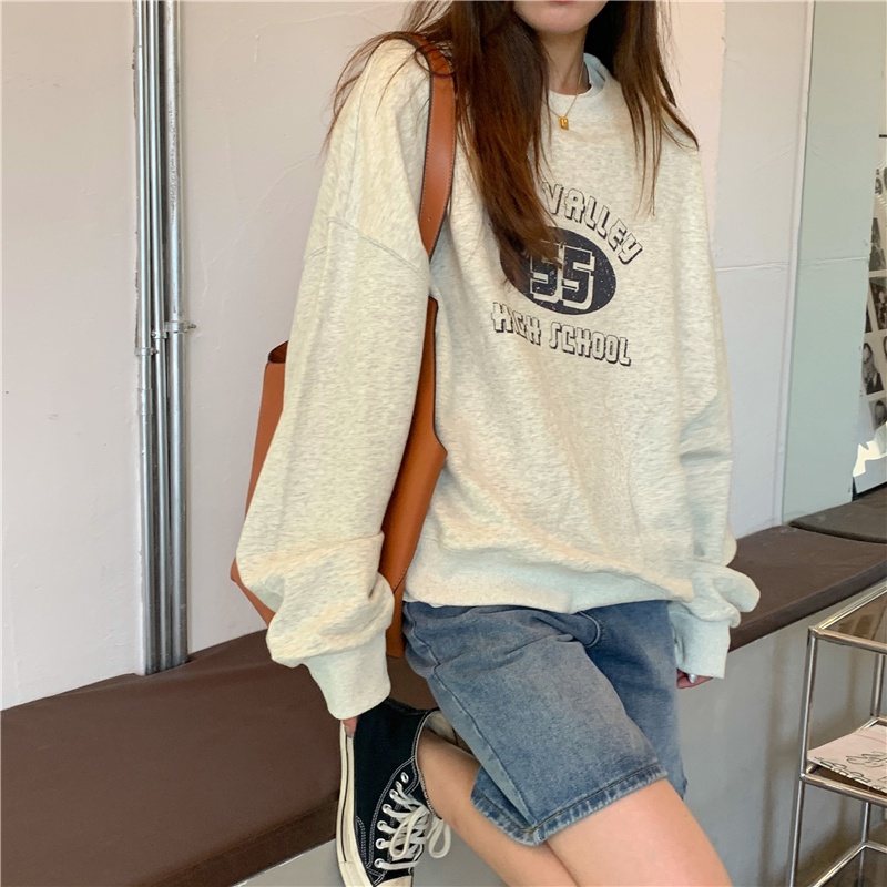 Áo thun nữ SUXI tay dài in chữ thời trang trẻ trung