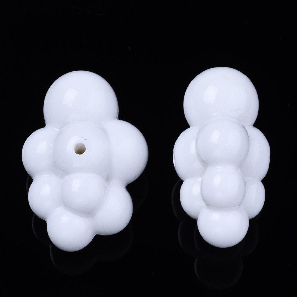 10-215 Hạt Xỏ Acrylic Hình Đám Mây 3D Kích Thước 33x23x17mm: 2mm