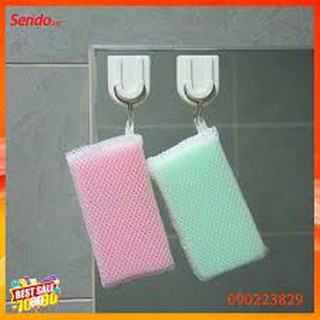 Miếng xốp rửa bát bọc lưới có quai treo