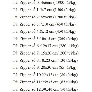 Túi zipper trong chỉ đỏ