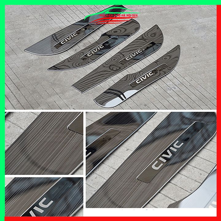 Bộ ốp tapli Civic 2016-2021 vân Titan chống xước va đập khi mở cửa và làm đẹp xe