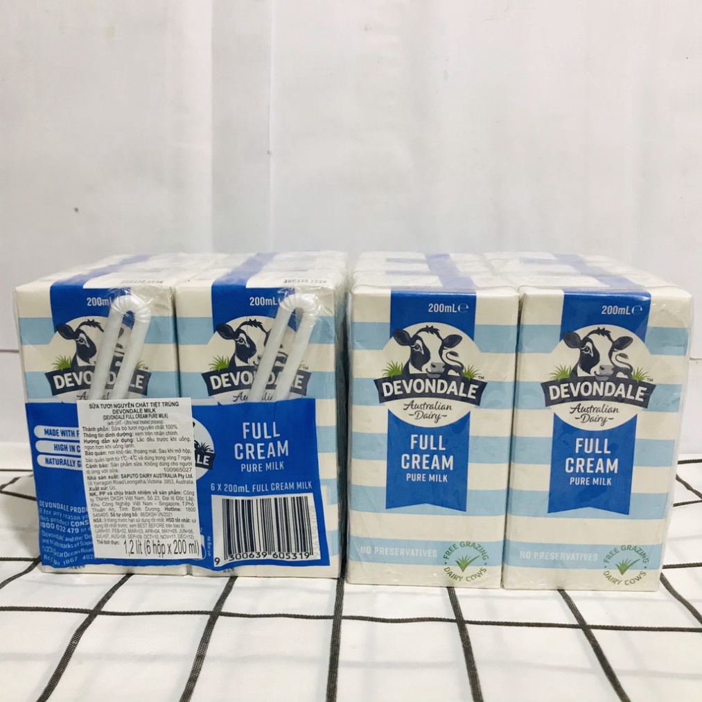 Thùng 24 Hộp Sữa DEVONDALE Sữa Tươi Nguyên Kem 200ML - Sữa Úc Nhập Khẩu