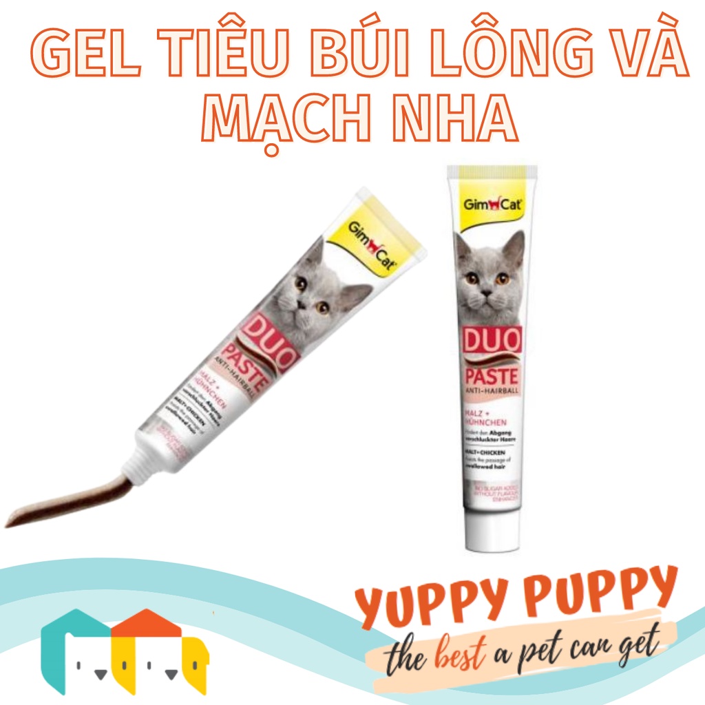 [𝐆𝐢𝐚́ 𝐡𝐮𝐲̉ 𝐝𝐢𝐞̣̂𝐭] Gimcat Gel tiêu búi lông với mạch nha &amp; gà 50GR cho mèo