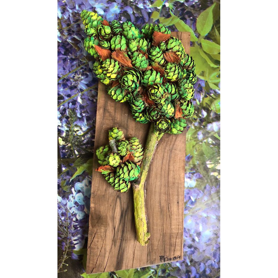 Quả thông Quảng Bình làm tranh - decor - trang trí