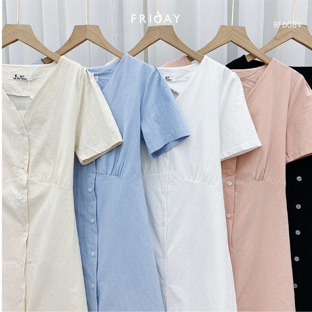 Váy cổ chữ V nơ sau Friday | BigBuy360 - bigbuy360.vn