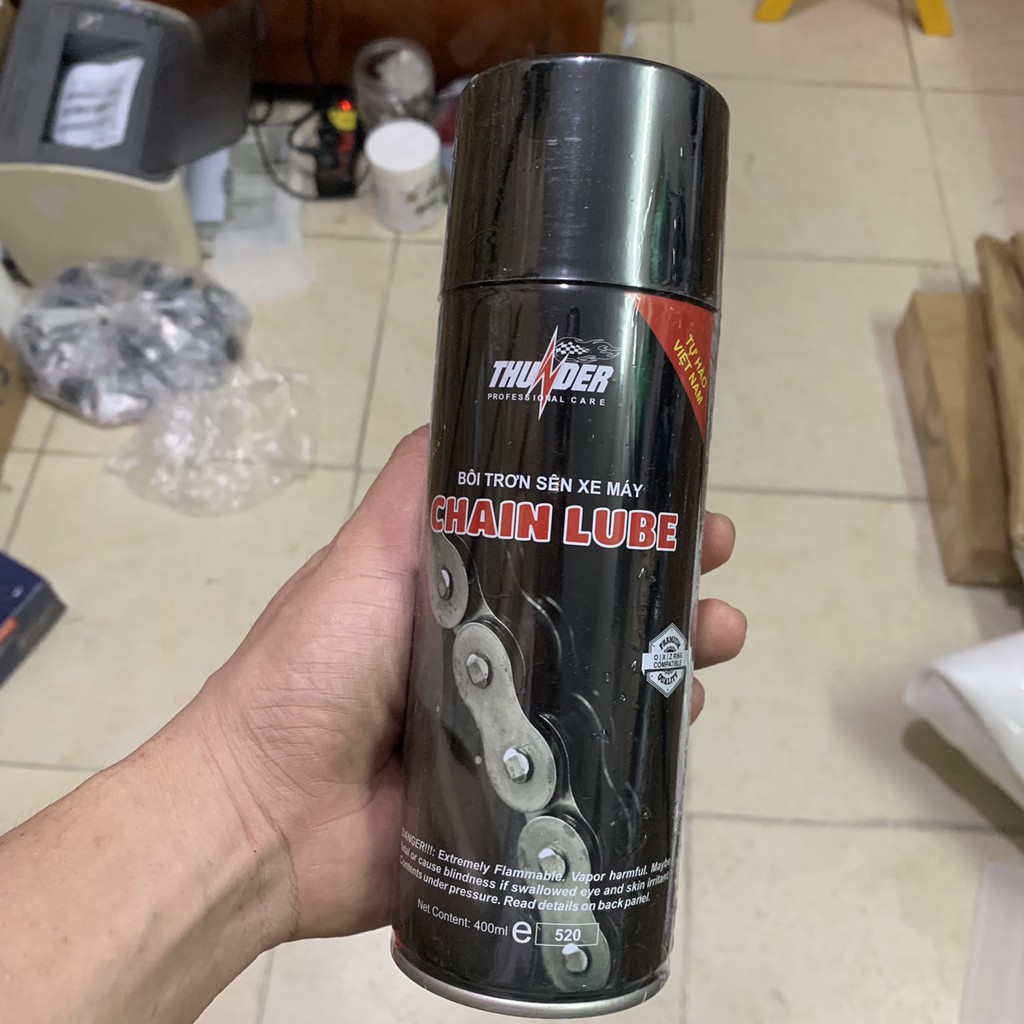 CHAI XỊT BÔI TRƠN SÊN THUNDER CHAIN LUBE ( MADE IN VIET NAM CHÍNH HÃNG)