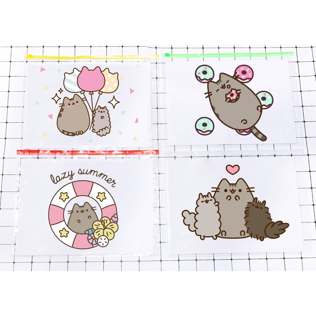 Clear bag pusheen A4/A5 CLBI4 Túi đựng tài liệu mèo may mắn siêu anh hùng doremon sumikko