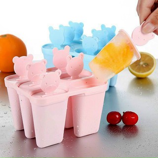 Khuôn Làm Kem, Dụng Cụ Làm Kem 6 Que Tiện Lợi, Nhiều Màu, An Toàn Cho Sức Khỏe