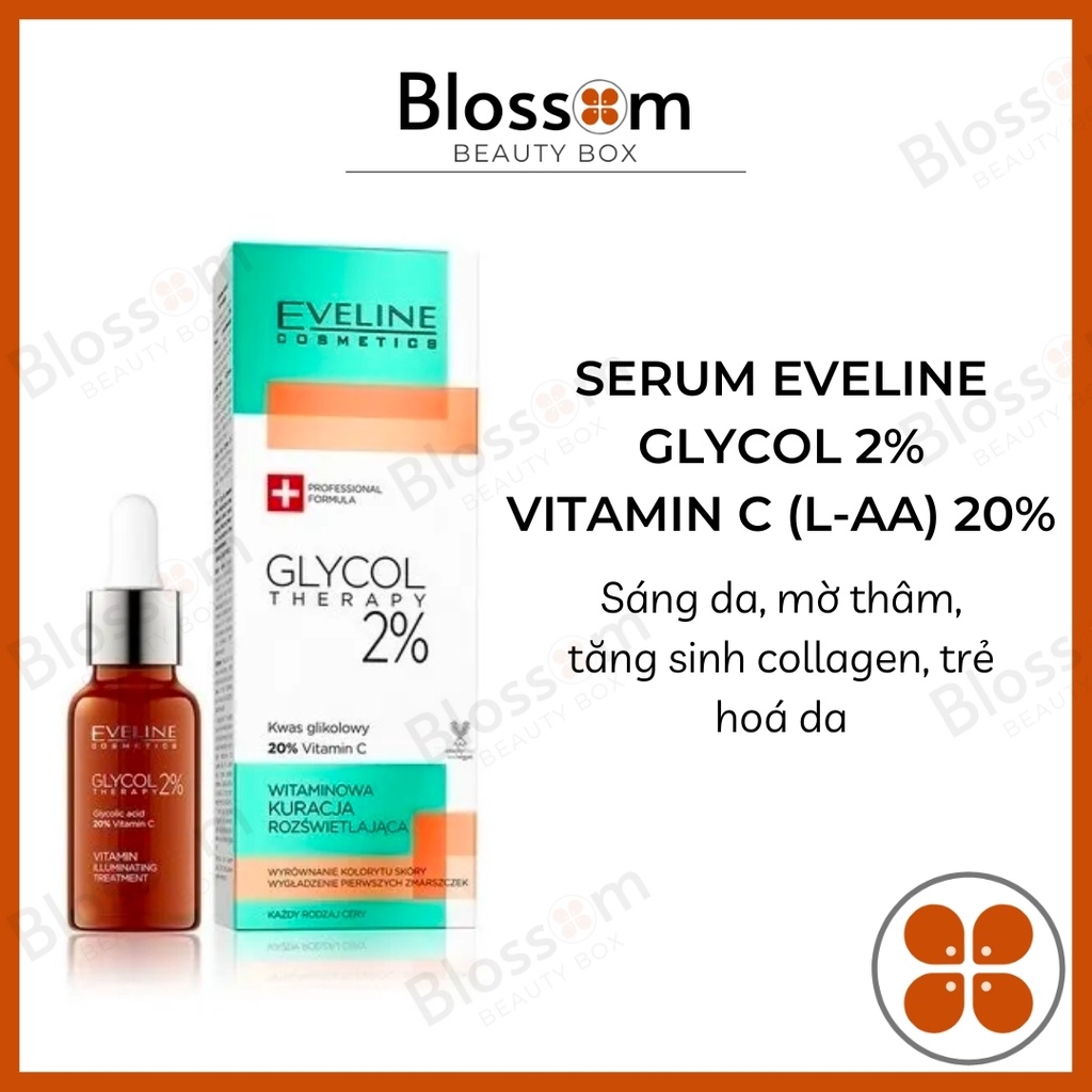 Serum sáng da Eveline therapy GLYCOL 2% + Vitamin C 20% 18ML