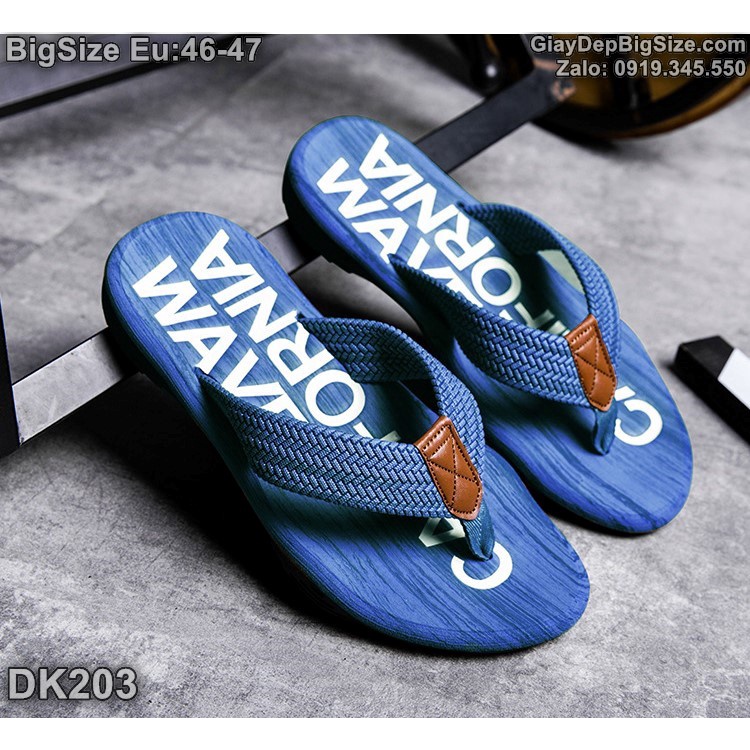 Dép kẹp xỏ ngón, dép tông lào cỡ lớn (Eu: 46-47) cho nam cao to chân ú bè. Big size men's flip-flops - DK203