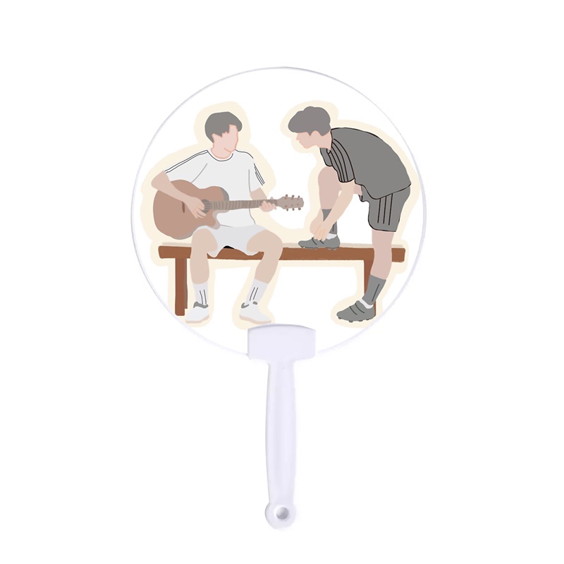 Quạt tròn cán nhựa in hình BRIGHTWIN 2gether BL Thái Lan chibi anime xinh xắn