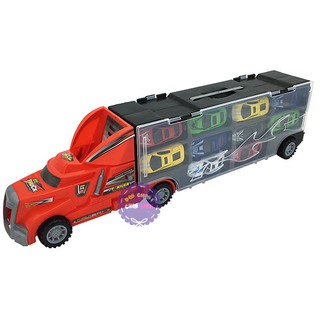Hộp đồ chơi xe container chở xe ô tô con bằng sắt 10 chiếc