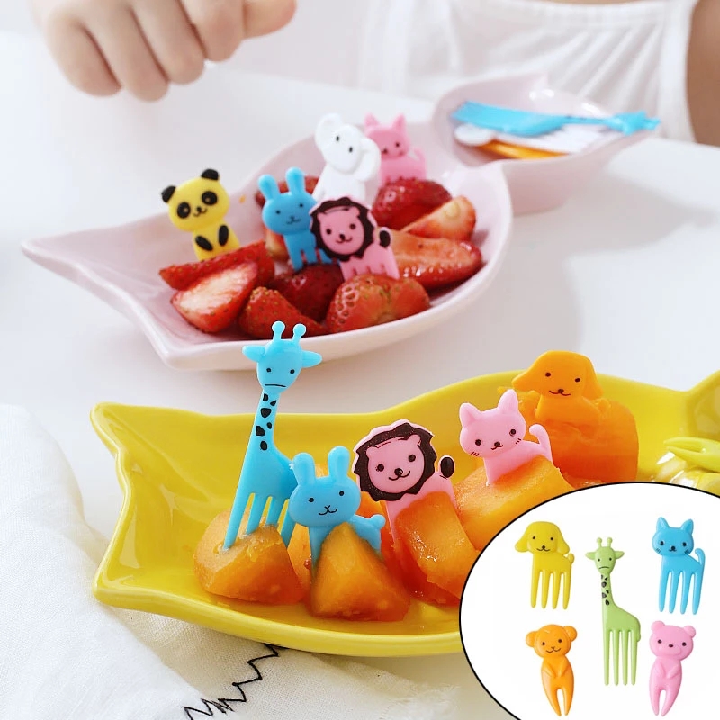 Set 10 Nĩa Ăn Trái Cây Hình Động Vật Dễ Thương