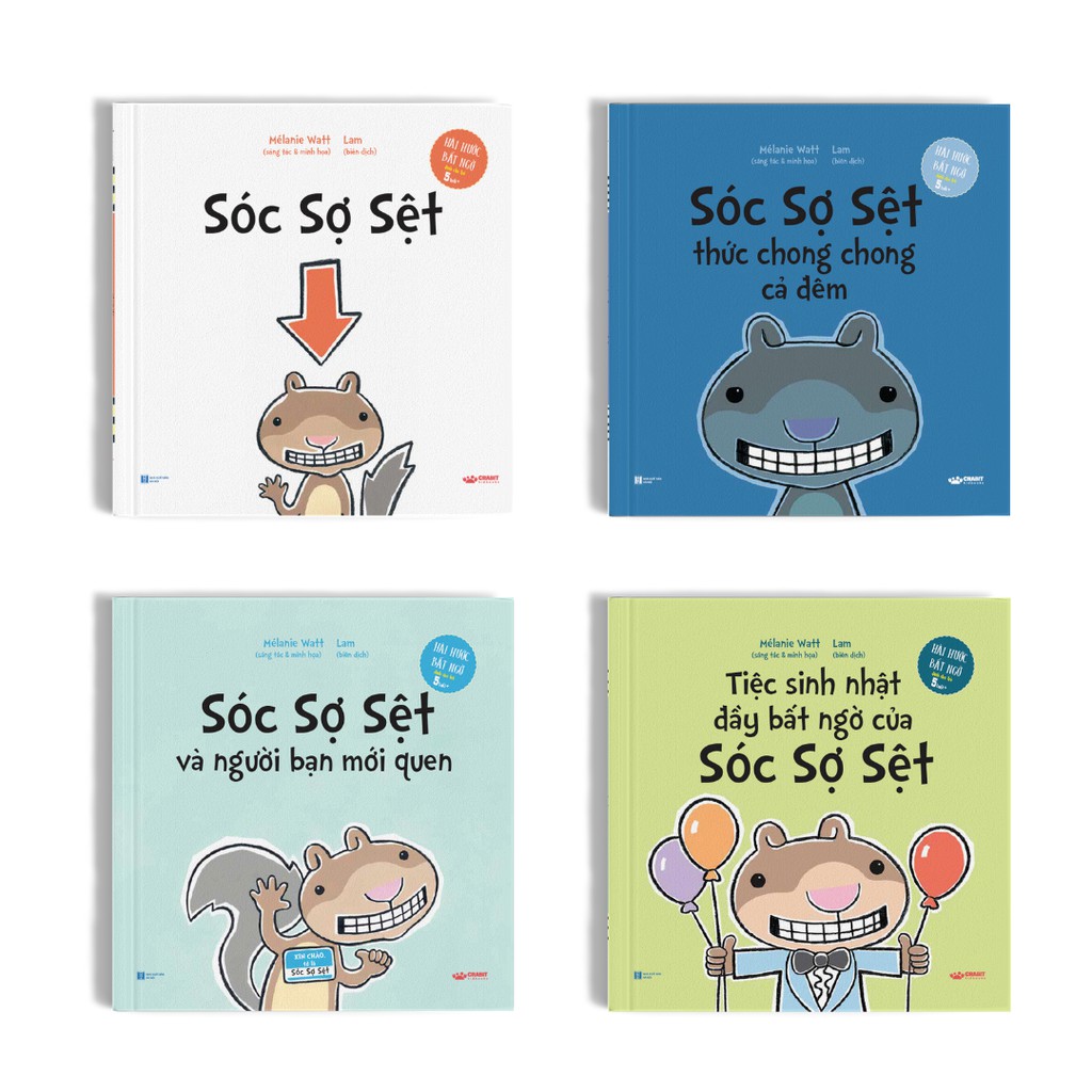 [Mã LT50 giảm 50k đơn 250k] Sách - Bộ 4 cuốn Sóc Sợ Sệt - Hài hước bất ngờ dành cho trẻ từ 5 tuổi - Crabit Kidbooks