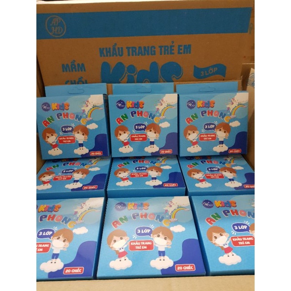 Set 20c khẩu trang 3D Gấu mầm chồi lá cho bé 1- 4y 🧸