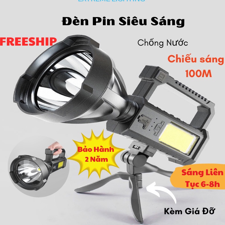 Đèn Pin Siêu Sáng Đèn Pin Kèm Chân Đỡ Chắc Chắn Công Suất Lớn, ĐÈN TOKI