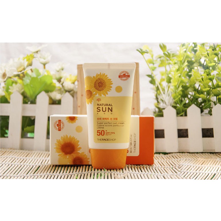 [CÓ SẴN] Kem chống nắng The Faceshop Natural Sun Eco Super Perfect Sun Cream
