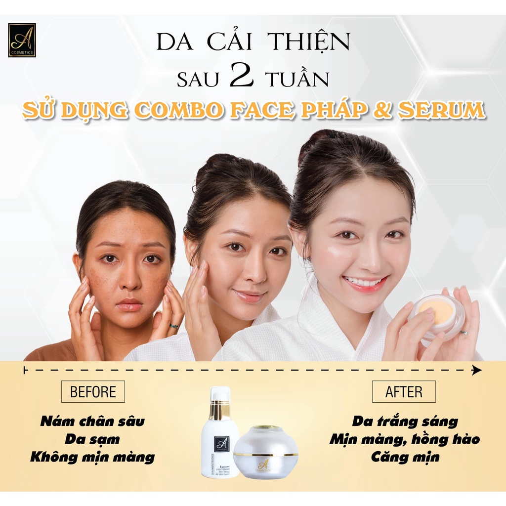 Combo Kem Face Pháp 50g + Serum 50ml Giúp Dưỡng Trắng Da Mềm Mịn Căng Bóng