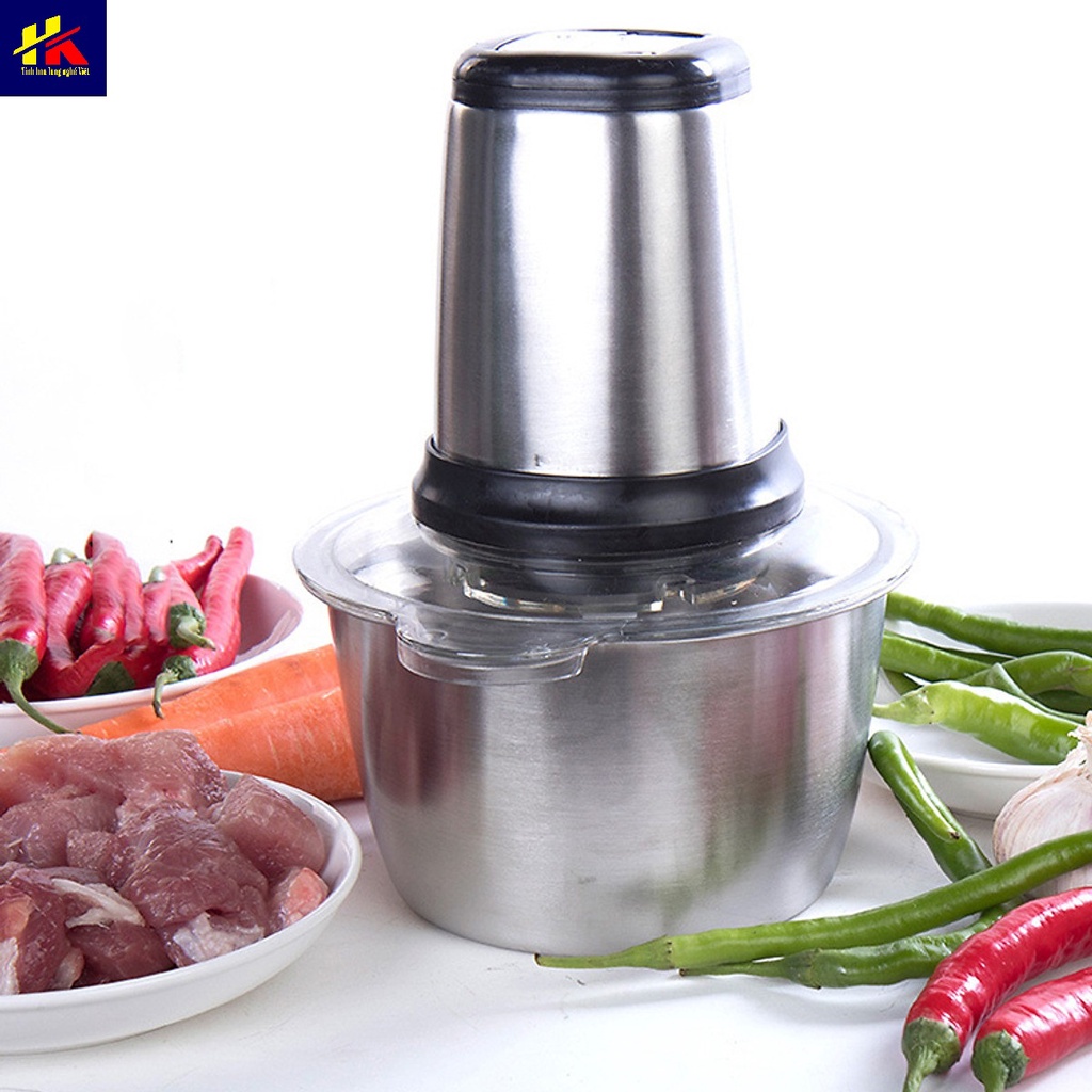 Máy xay thịt Kitchen Expert dung tích 2L cối Inox cao cấp, Máy nghiền thịt - Hồng Kỳ Mart