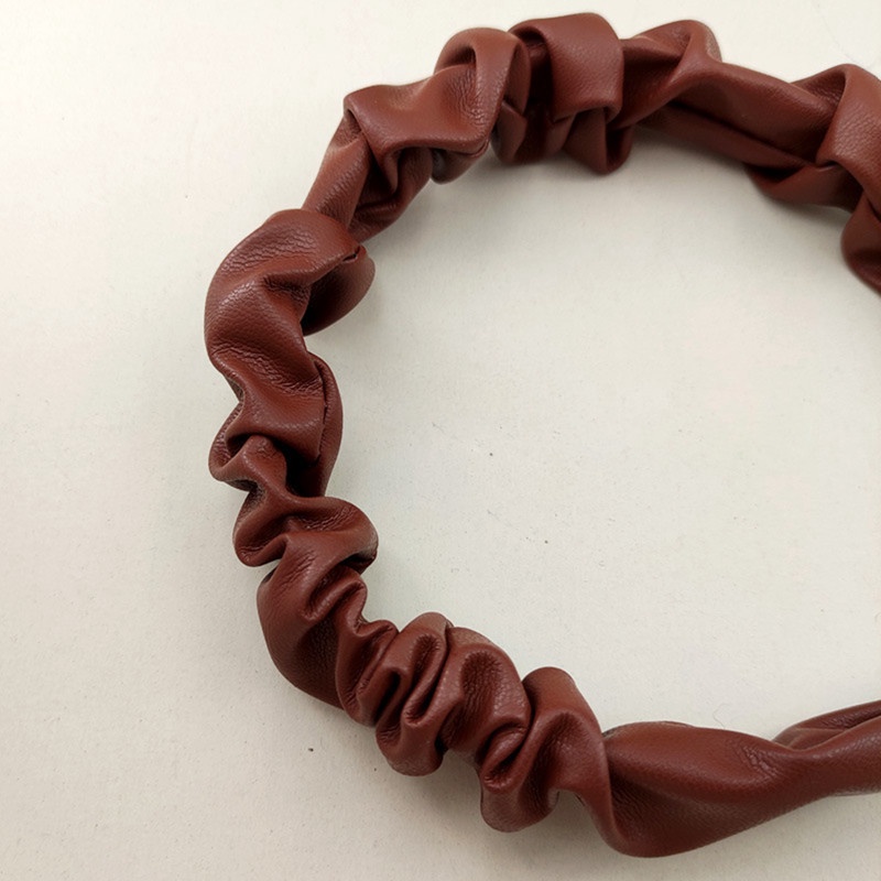 Băng Đô Da Pu Màu Trơn Đơn Giản Thời Trang Cho Nữ