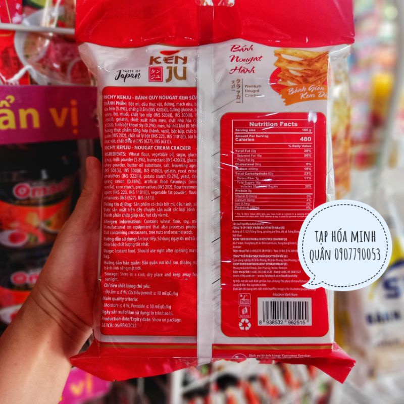 BÁNH QUY HÀNH NHÂN KEM DẺO 186gr/ 300gr ( BÁNH NOUGAT HÀNH)