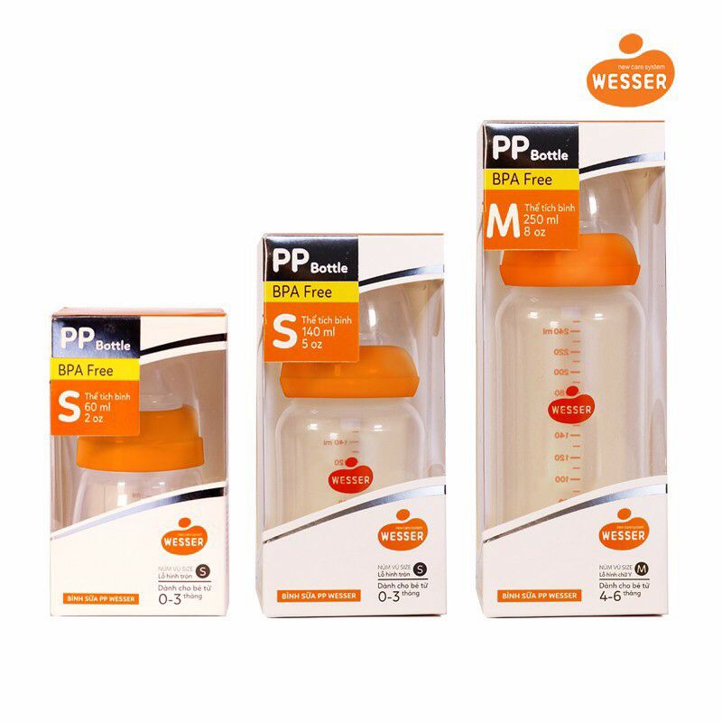 Bình sữa PP wesser 140ml/250ml