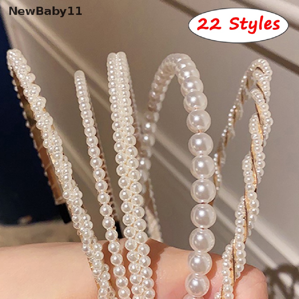 Băng Đô Cài Tóc Đính Hạt Ngọc Trai Giả Lấp Lánh Thanh Lịch Cho Nữ