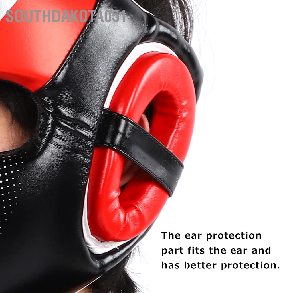 Southdakota051 Mũ bảo hiểm đấm bốc Bảo vệ mặt dày Sanda Thiết bị đào tạo người lớn chiến đấu Muay Thái L Red
