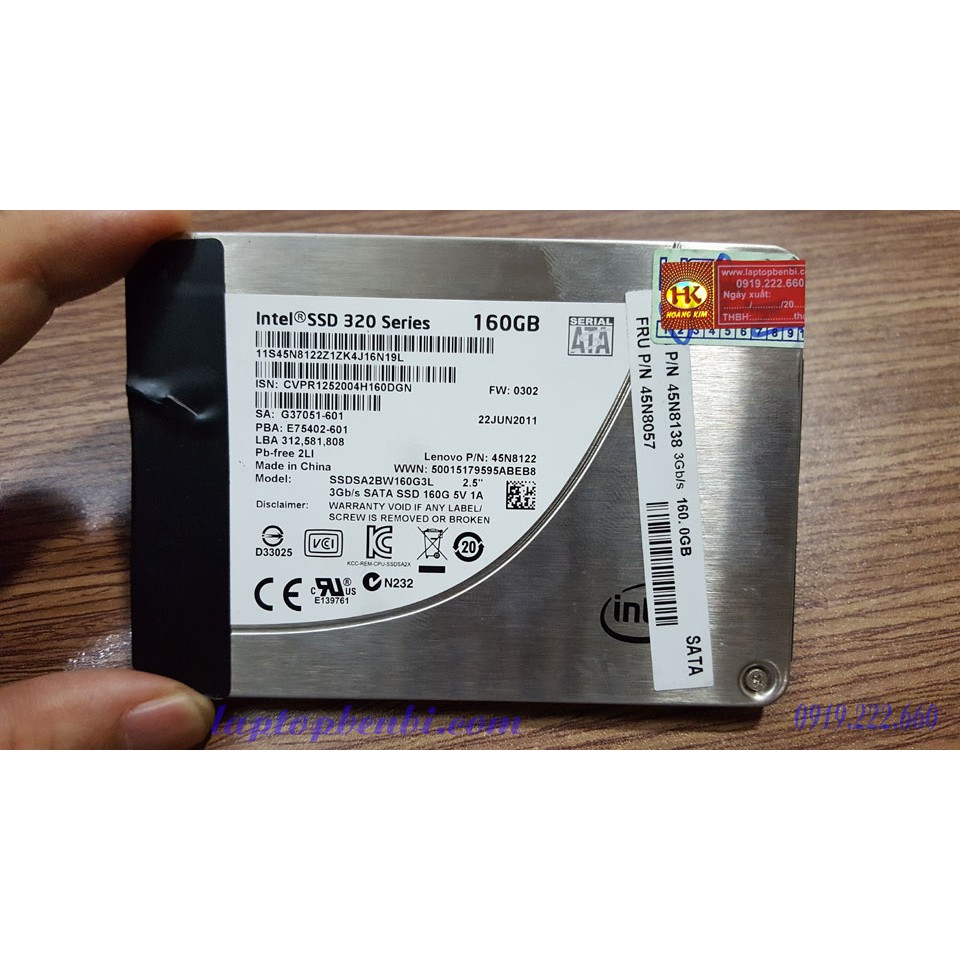 Ổ cứng laptop 160GB SSD Intel | ổ cứng laptop SSD 160GB intel