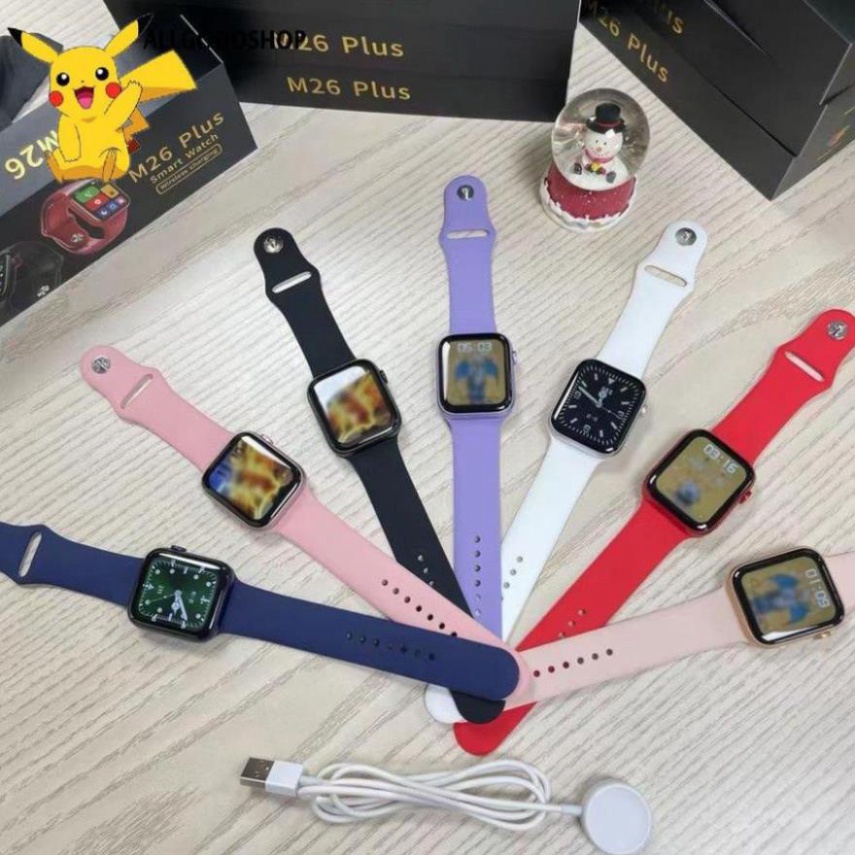 Đồng Hồ Thông Minh M26 Plus, Màn Hình Tràn Viền Rentina Cân Đối,Núm Xoay,Nút Nguồn Hoạt Động,Full Thông Báo