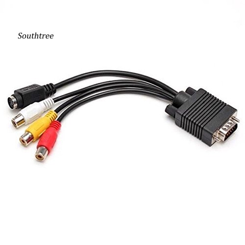 Cáp Chuyển Đổi Vga Sang Video Tv Out S-Video Av Và 3 Rca Female