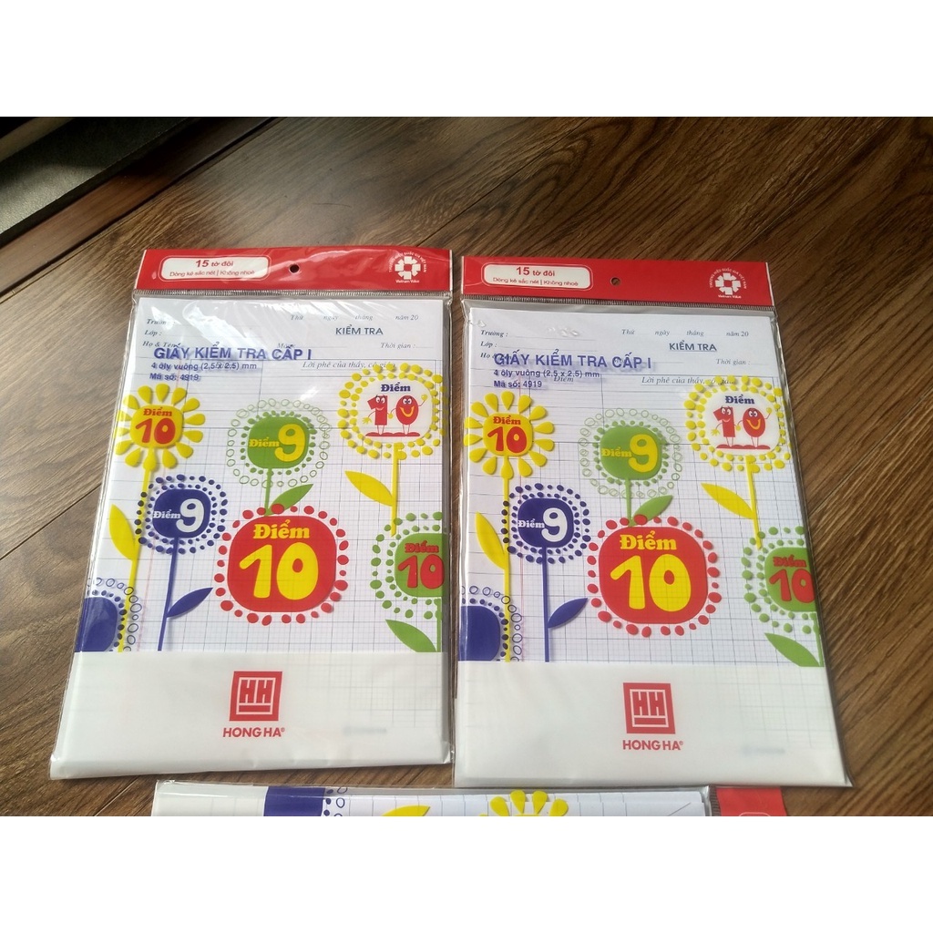 Giấy kiểm tra cấp 1 Hồng Hà(giấy đẹp điểm xinh)-mã số 4919