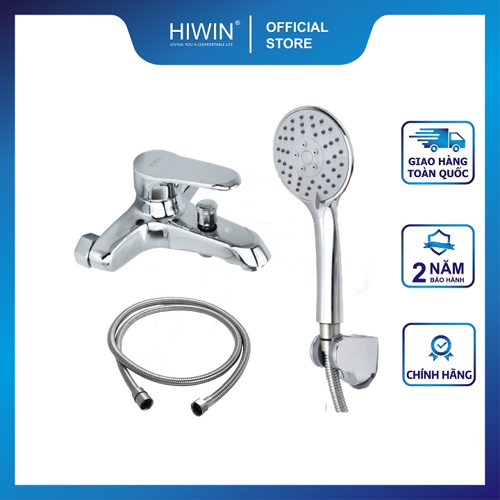Vòi hoa sen, sen tắm (full bộ) nóng lạnh chất liệu đồng mạ crom cao cấp HIWIN KF-214F