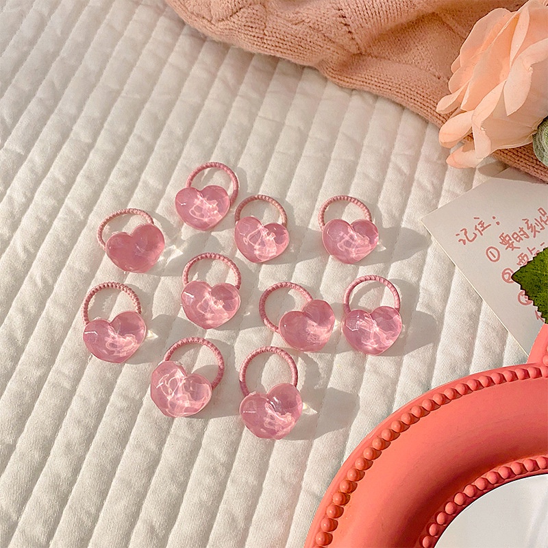 Set 10 cột tóc màu hồng ngọt ngào, đáng yêu phong cách Hàn Quốc cho bé