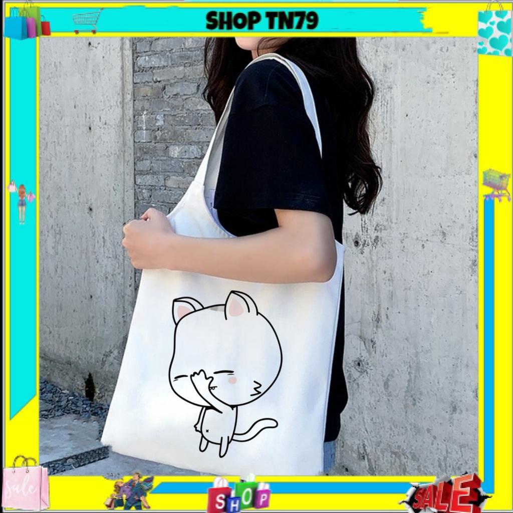 TÚI TOTE CANVAS CÓ KHÓA MIỆNG , TÚI CON , PHONG CÁCH HÀN QUỐC THÍCH HỢP ĐI HỌC , ĐI CHƠI