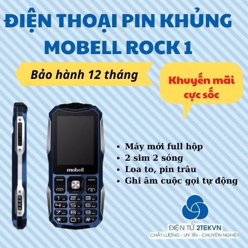 Điện thoại Mobell Rock 1 loa to pin trâu sóng khỏe-BH 12 THÁNG