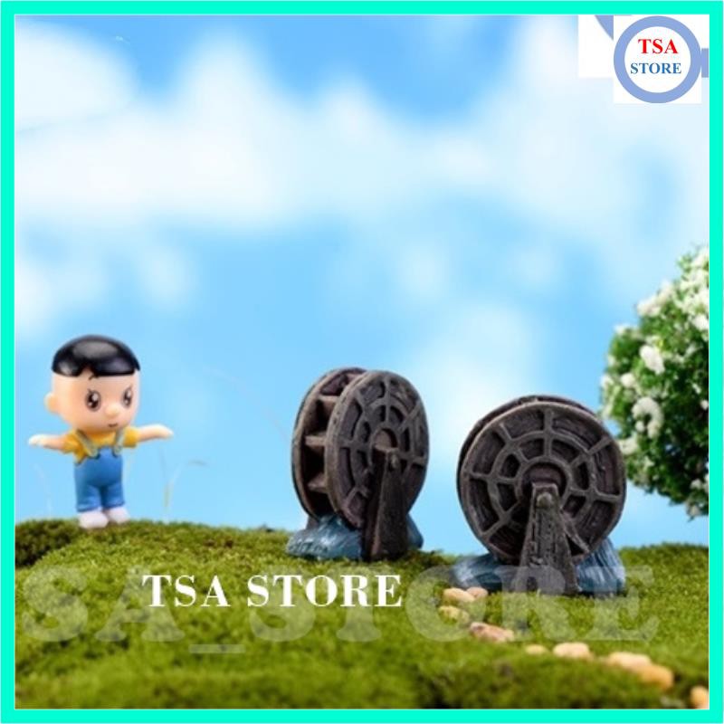 Phụ kiện tiểu cảnh Bánh xe nước trang trí tiểu cảnh/chậu cây mini/terrarium/hồ cá/bonsai/hòn non bộ/sen đá/xương rồng