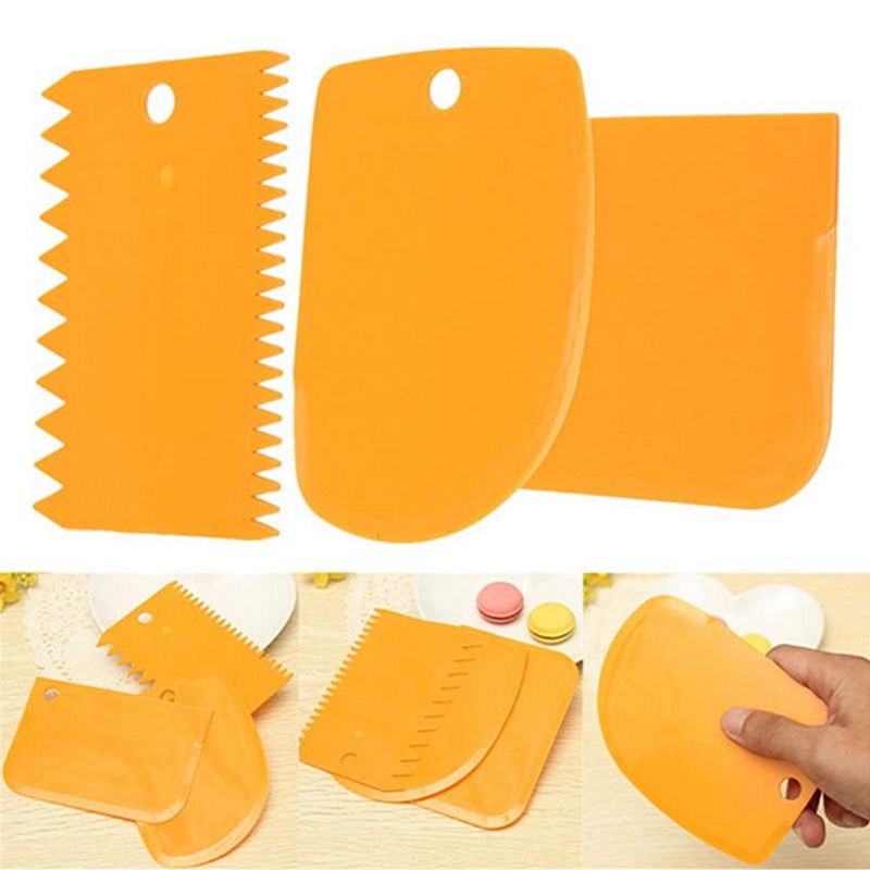 Set 3 dụng cụ chà láng kem/cắt bột Houseeker trang trí bằng nhựa tiện dụng