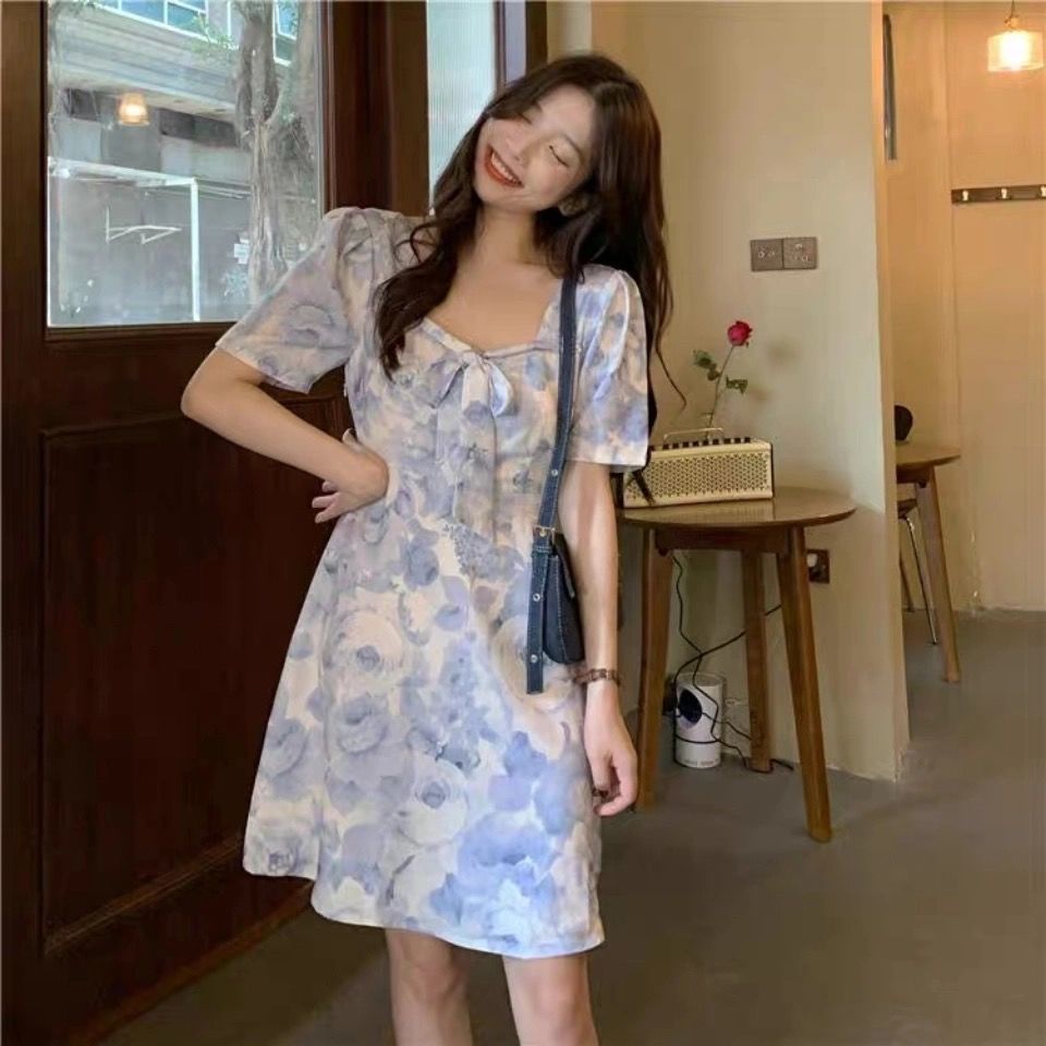 Đầm Hoa Cổ Vuông Thời Trang Xinh Xắn Cho Nữ Mùa Hè | BigBuy360 - bigbuy360.vn