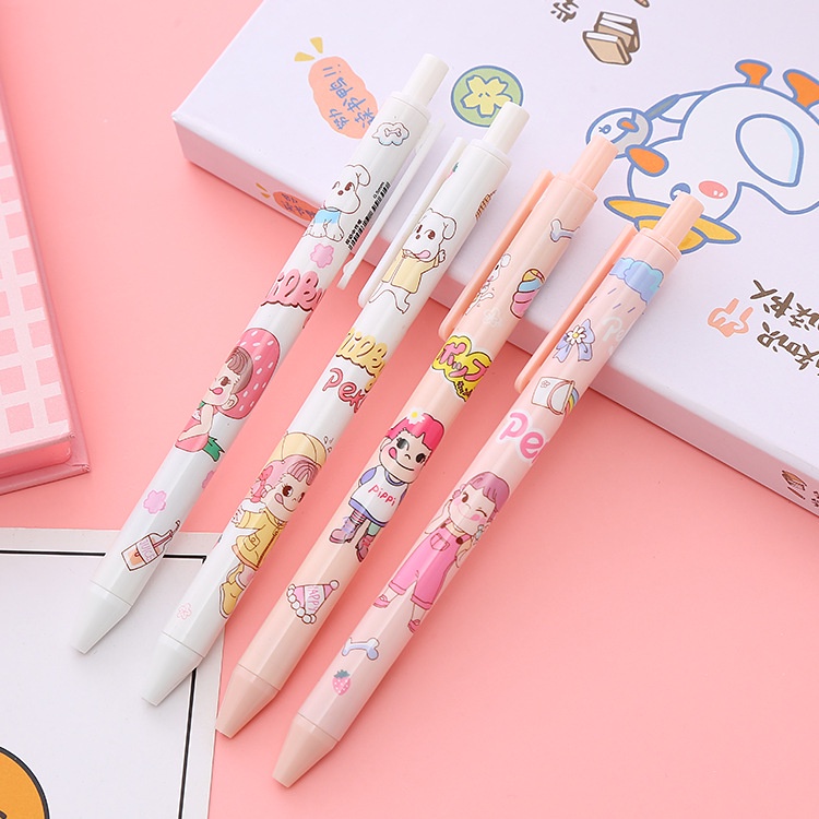 Bút Mực Gel Ngòi Bút 0.5mm Màu Đen / Trơn Đơn Giản Tiện Dụng DIY