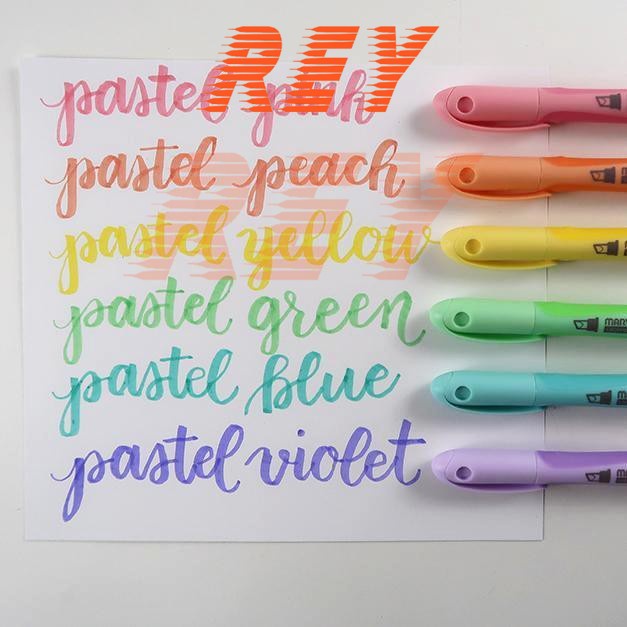 [Giao hoả tốc] Bộ 6 bút đánh dấu 6 màu pastel , bút dạ quang Marvy 8000-6P - Pastel Liner
