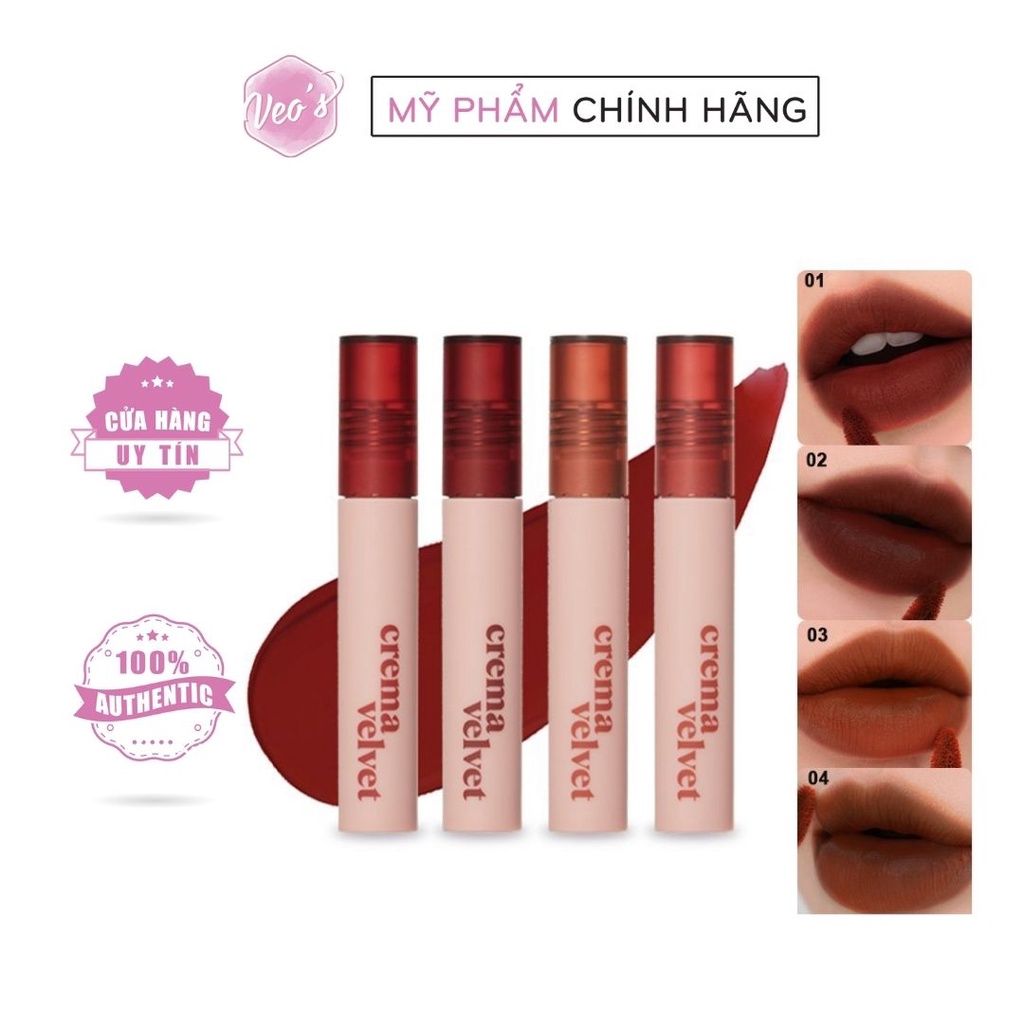 [New] Son Kem Lì, Mịn Mượt Như Nhung Etude Crema Velvet Tint 3.6g