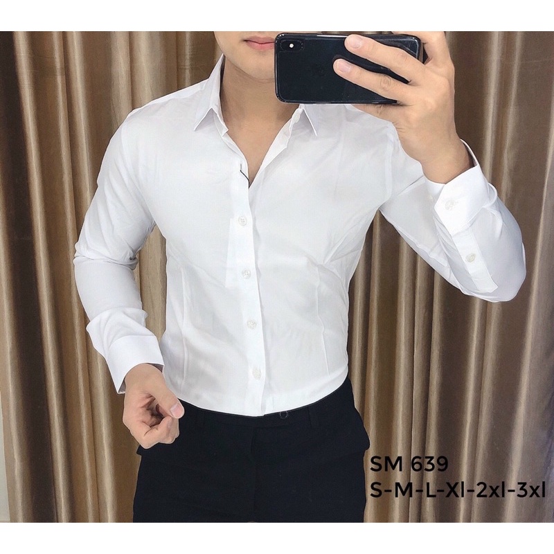 Áo Sơ mi trắng nam dài tay chính hãng Yacoola phiên bản không che cúc basic truyền thống yacola acola acoola