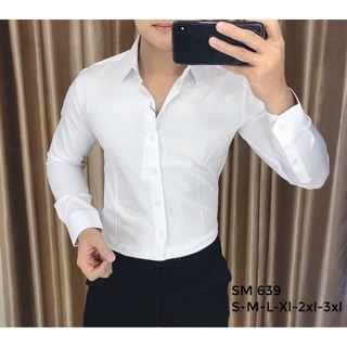 Áo Sơ mi trắng nam dài tay chính hãng Yacoola phiên bản không che cúc basic truyền thống yacola acola acoola