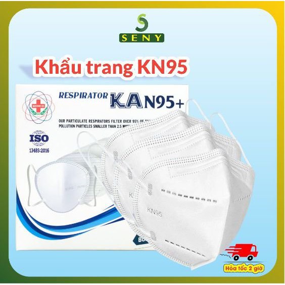 Khẩu trang N95 5 Lớp Khánh An cao cấp hộp 10 cái mút đệm mũi cực êm không mờ kính KAN95