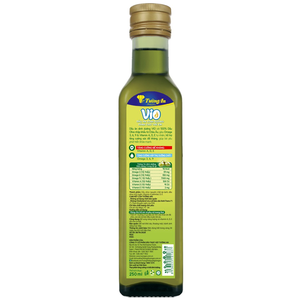 Dầu Vio Oliu Tường An 250ml
