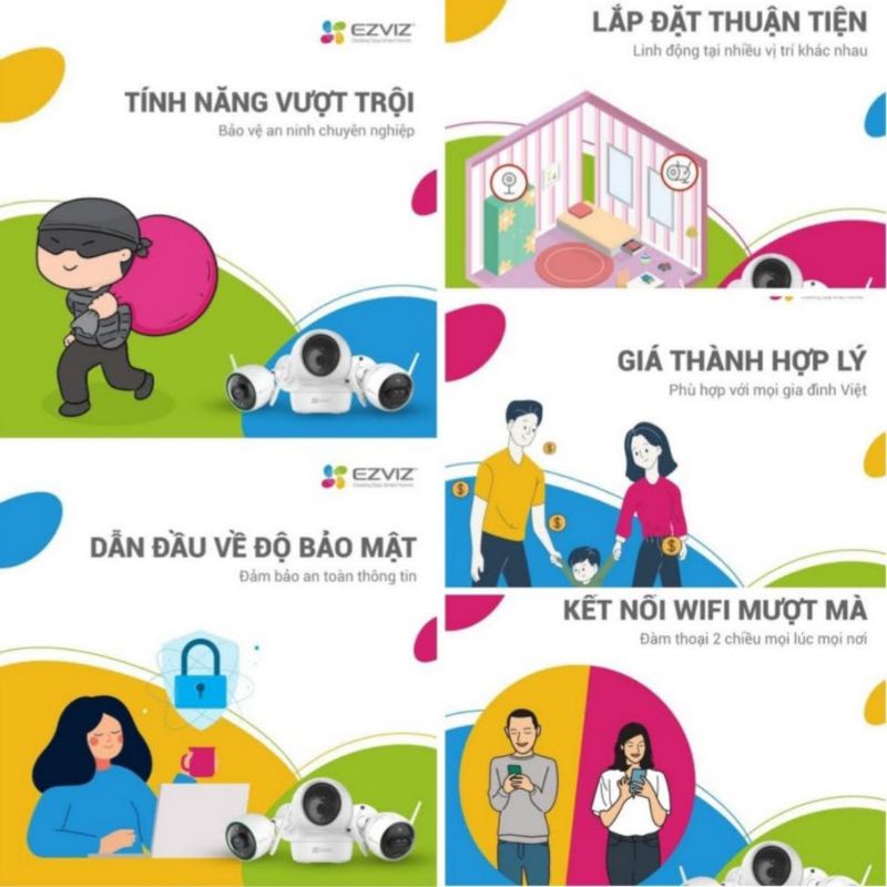 CAMERA WIFI EZVIZ C6N 1080P , CAMERA XOAY 360, ĐÀM THOẠI 2 CHIỀU, Hàng chính hãng